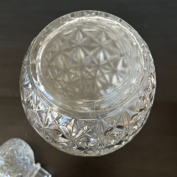 Vintage Pressed Glass Decanter With Stopper - 9 Inches Tall - Picture 6 of 6